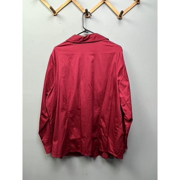 Set of TWO Lane Bryant Blouse Shirt Button Front Womens Size 24 Blue and Red - Picture 10 of 10